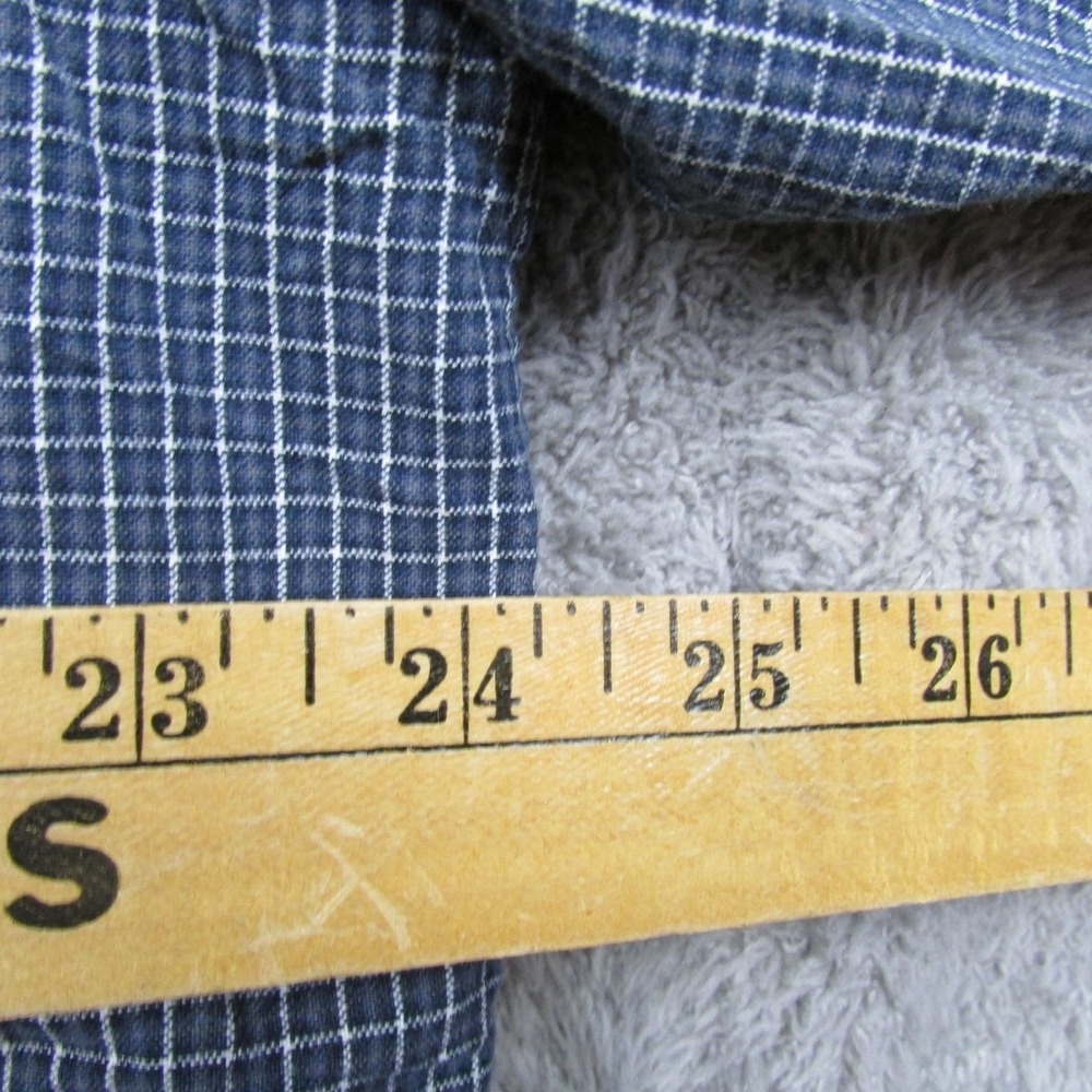 Arizona Jean Company Shirt Mens Large Blue Check Long Sleeve Button Front Casual - Picture 7 of 8